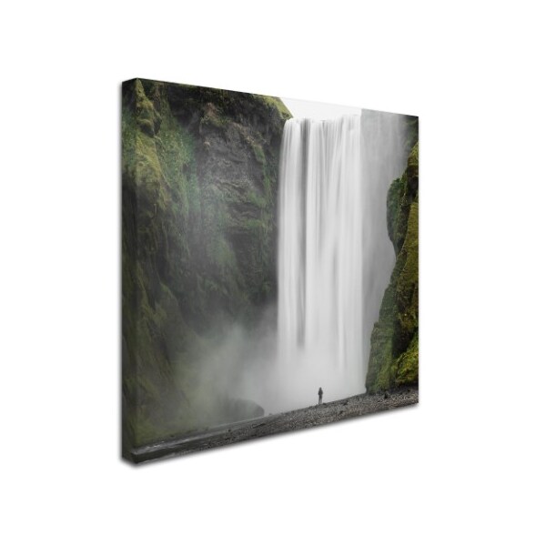 Philippe Sainte-Laudy 'Alone At Skogafoss' Canvas Art,14x14